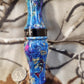 Double reed duck call made from stabilized and dyed boxelder burl wood cocobolo wood tone board