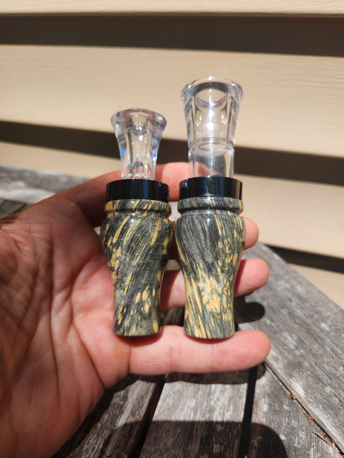 Boxelder burl wood duck and goose call set
