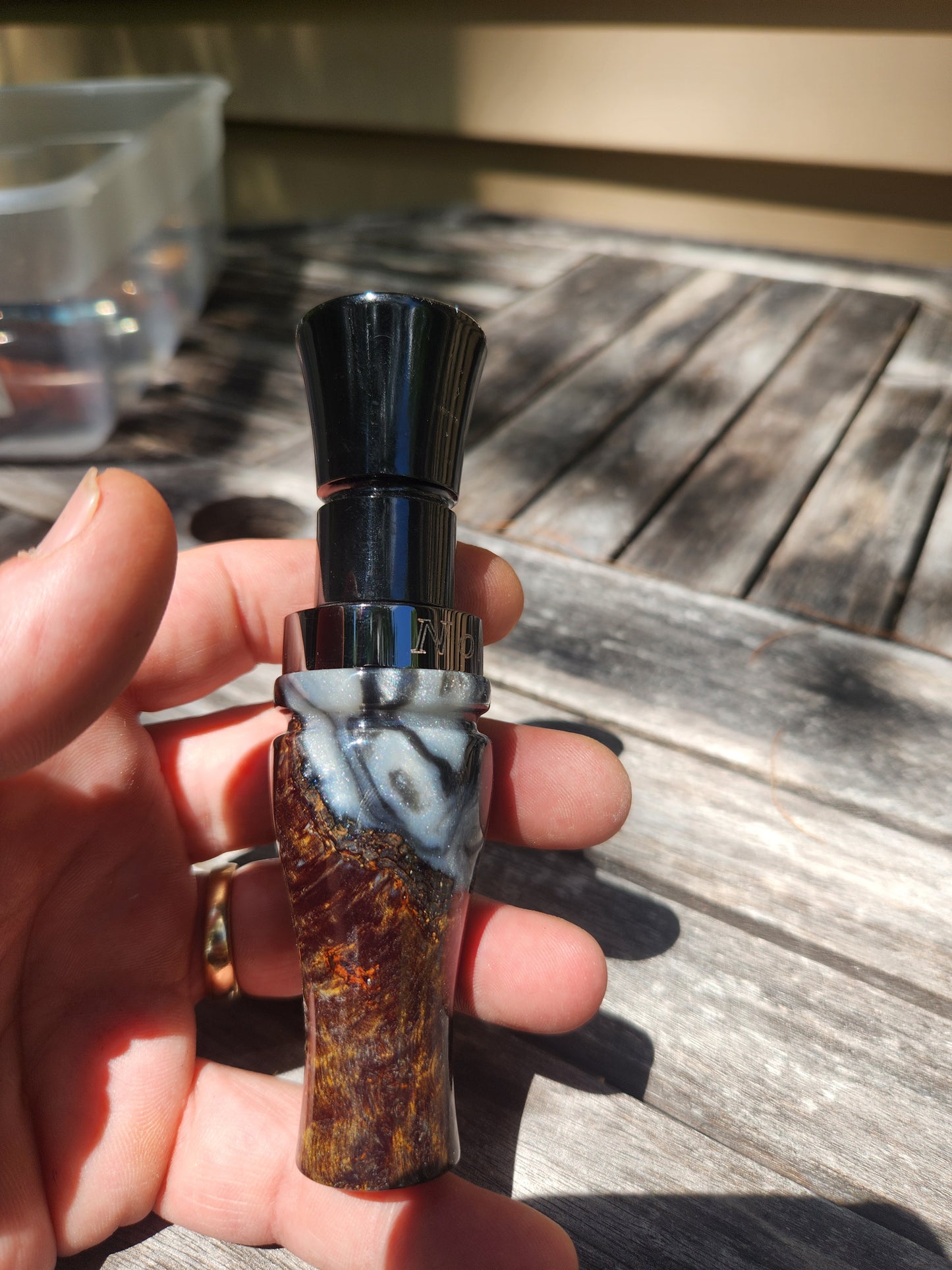 Dog wood with Resin short reed goose call