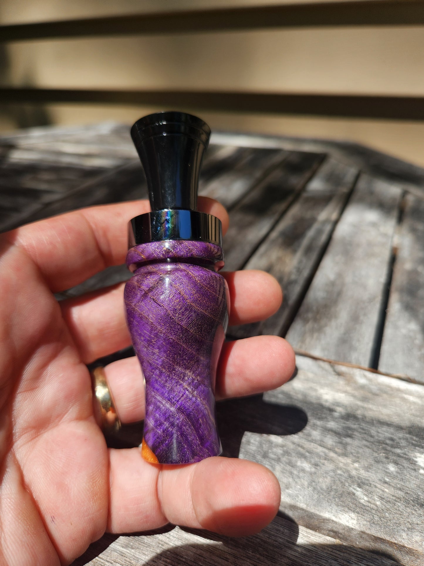 Black ash burl with resin double Reed Duck Call