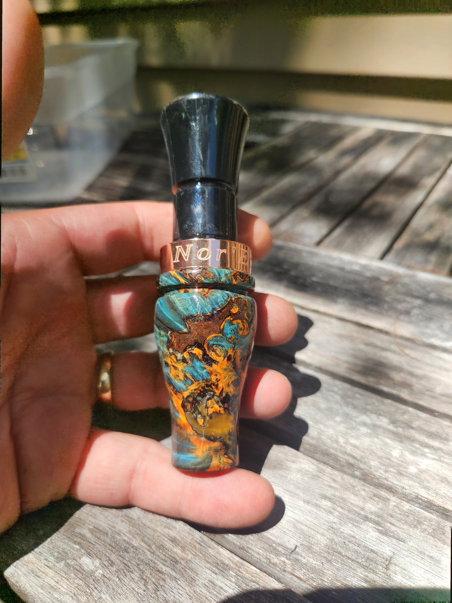 Boxelder burl wood short reed goose call