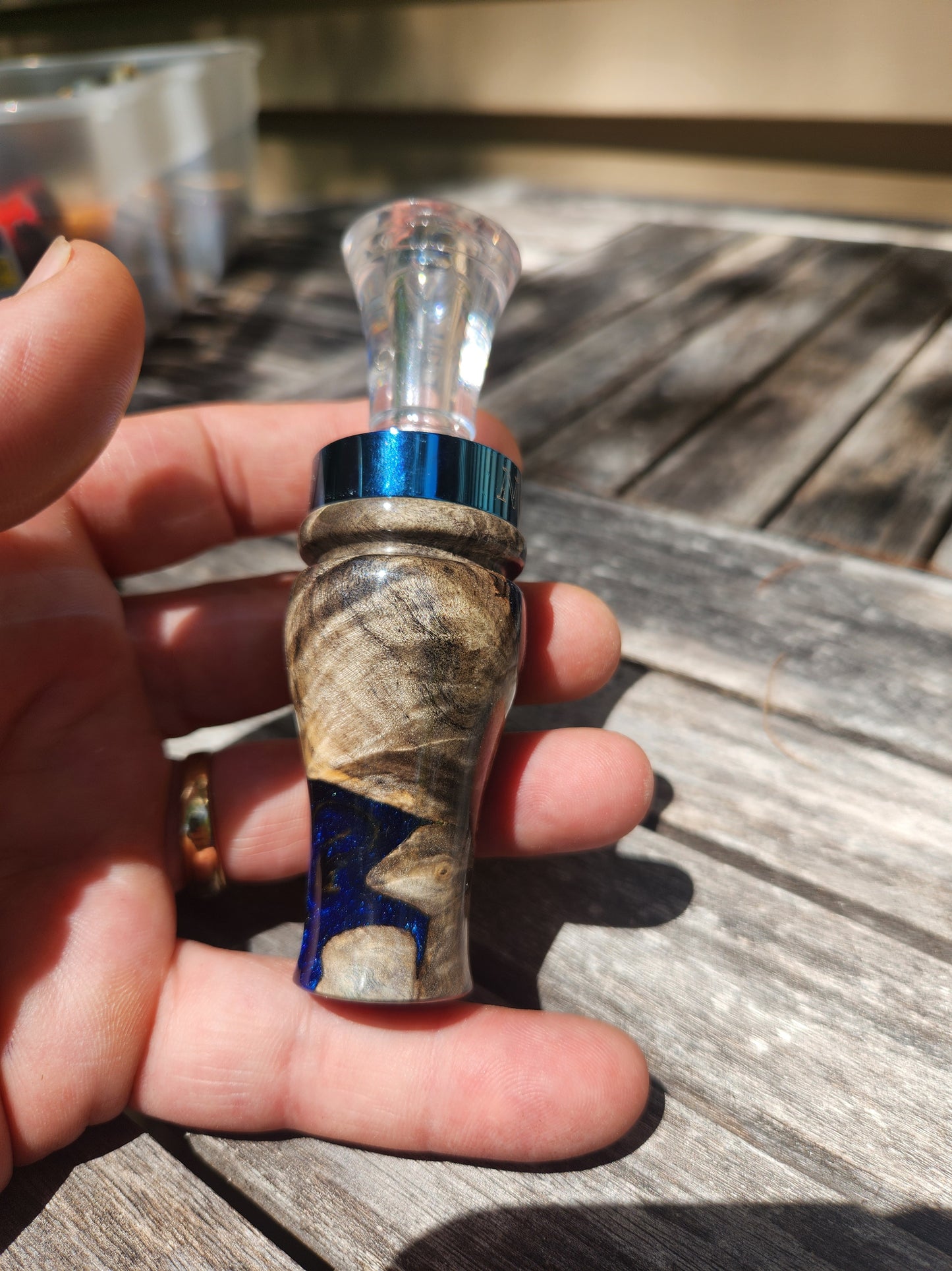 Buckeye burl wood double Reed Duck Call