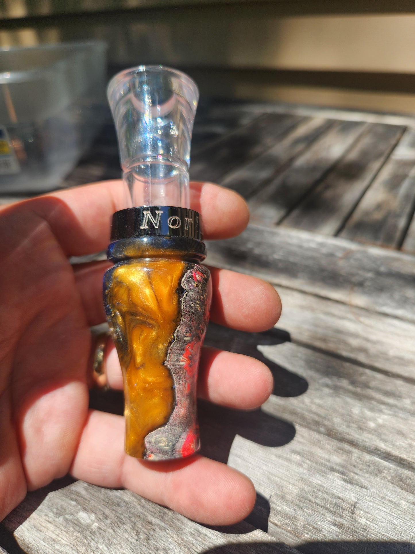 Boxelder burl wood short reed goose call