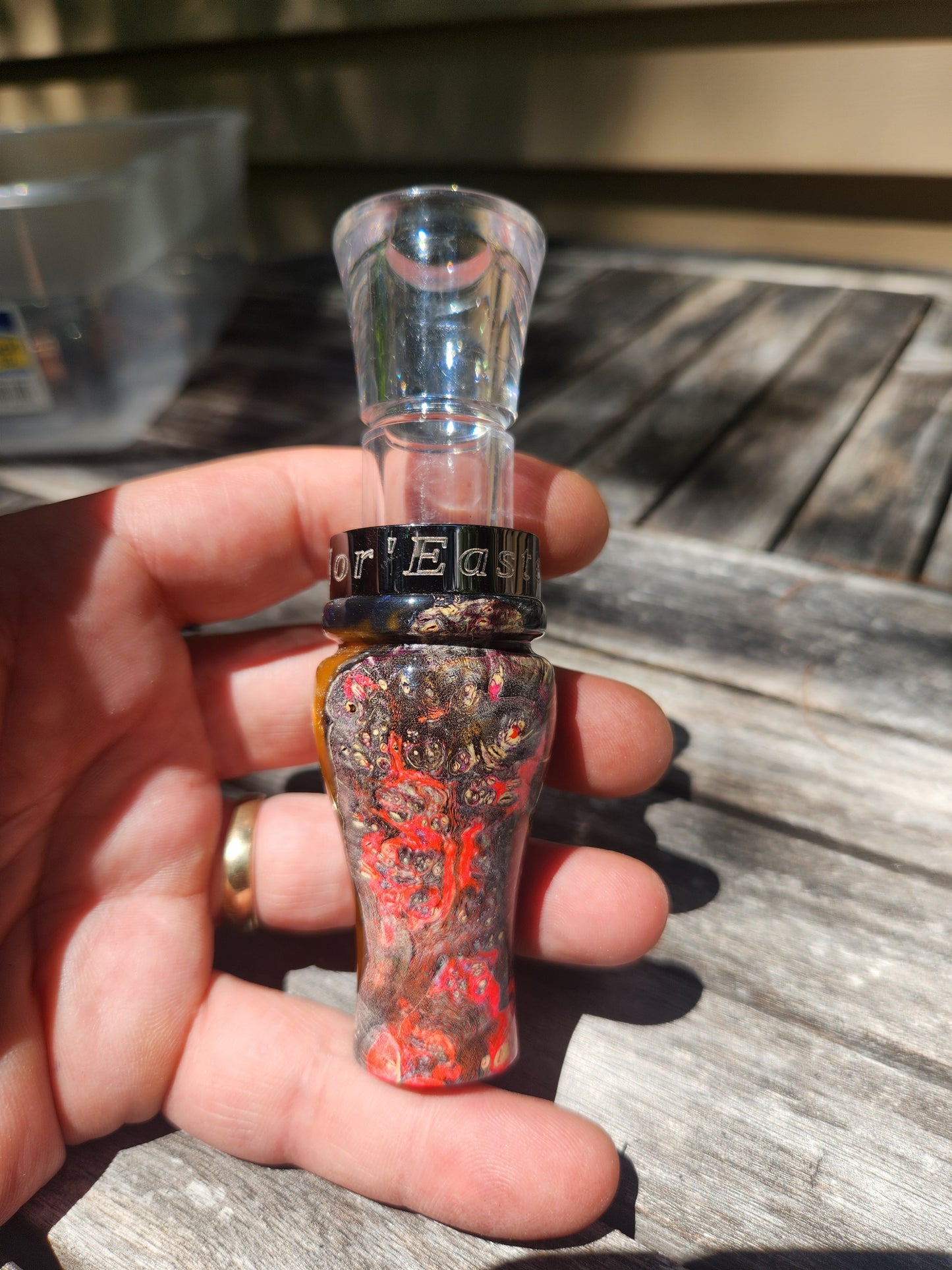 Boxelder burl wood short reed goose call