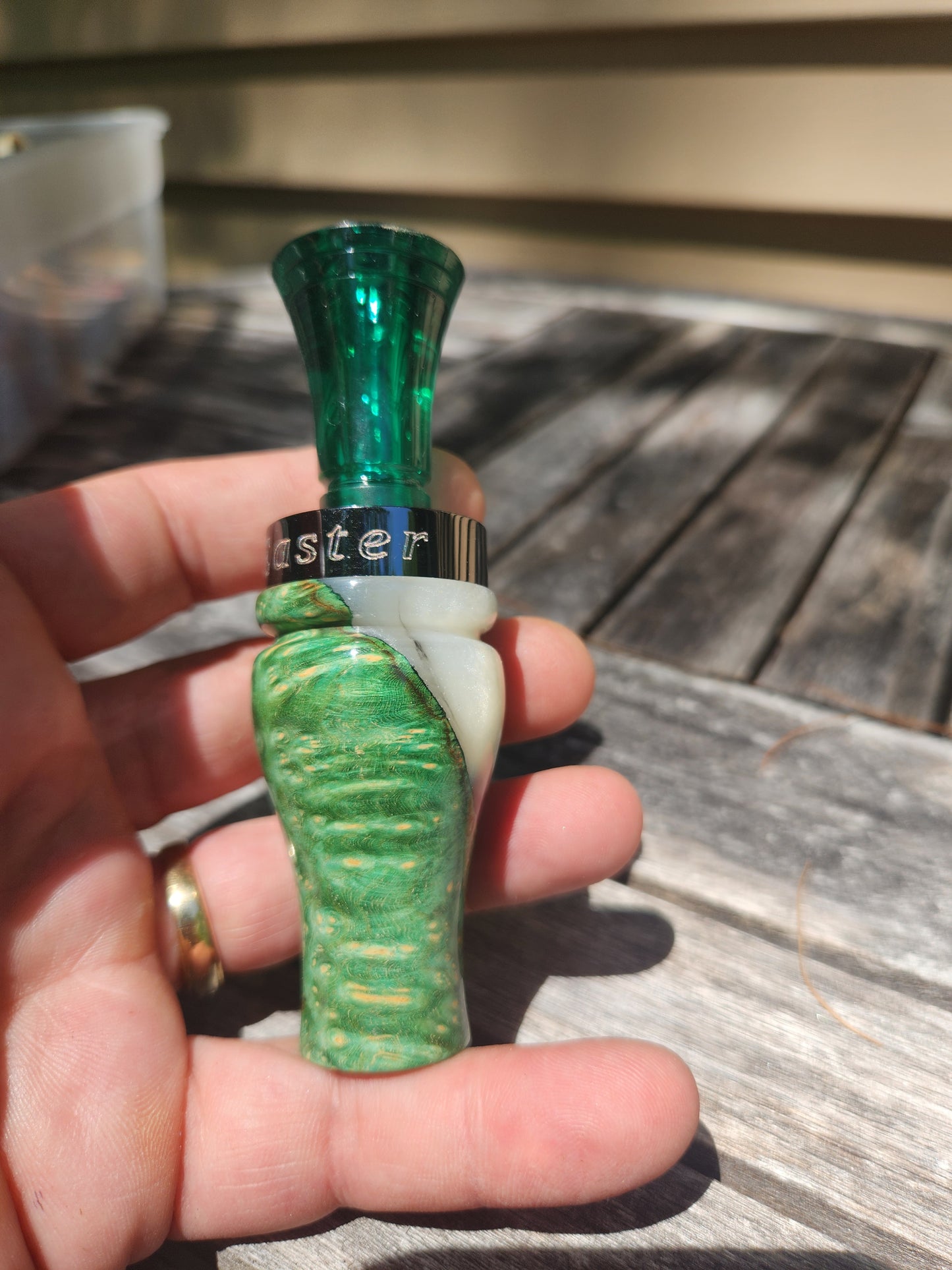 Boxelder burl wood with Resin double Reed Duck Call