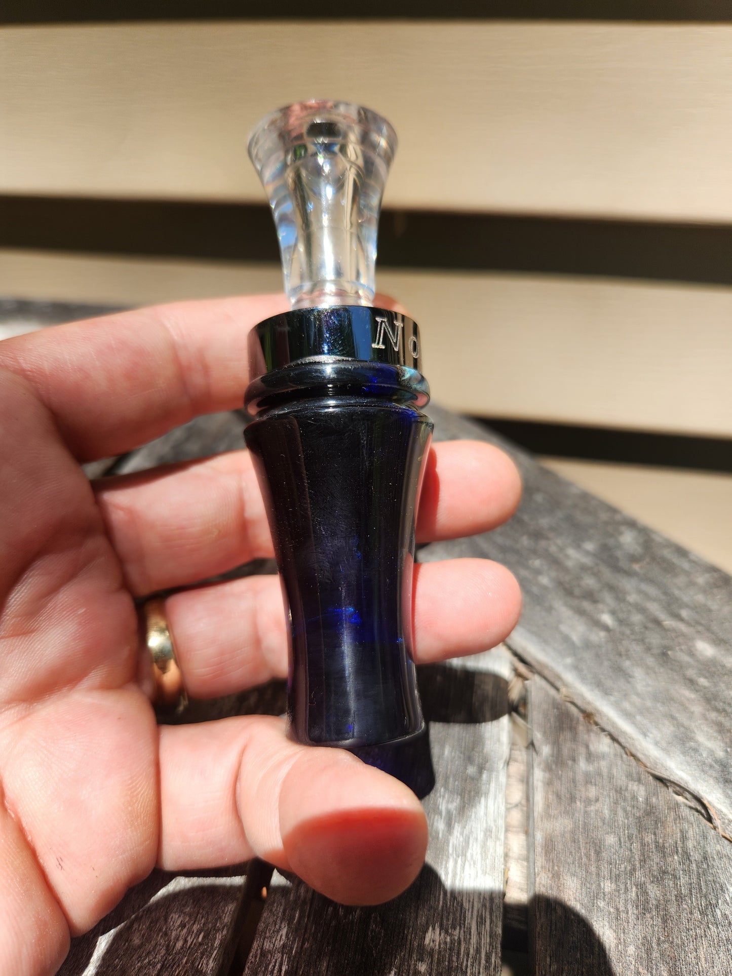 Boxelder burl wood with Resin single reed duck call
