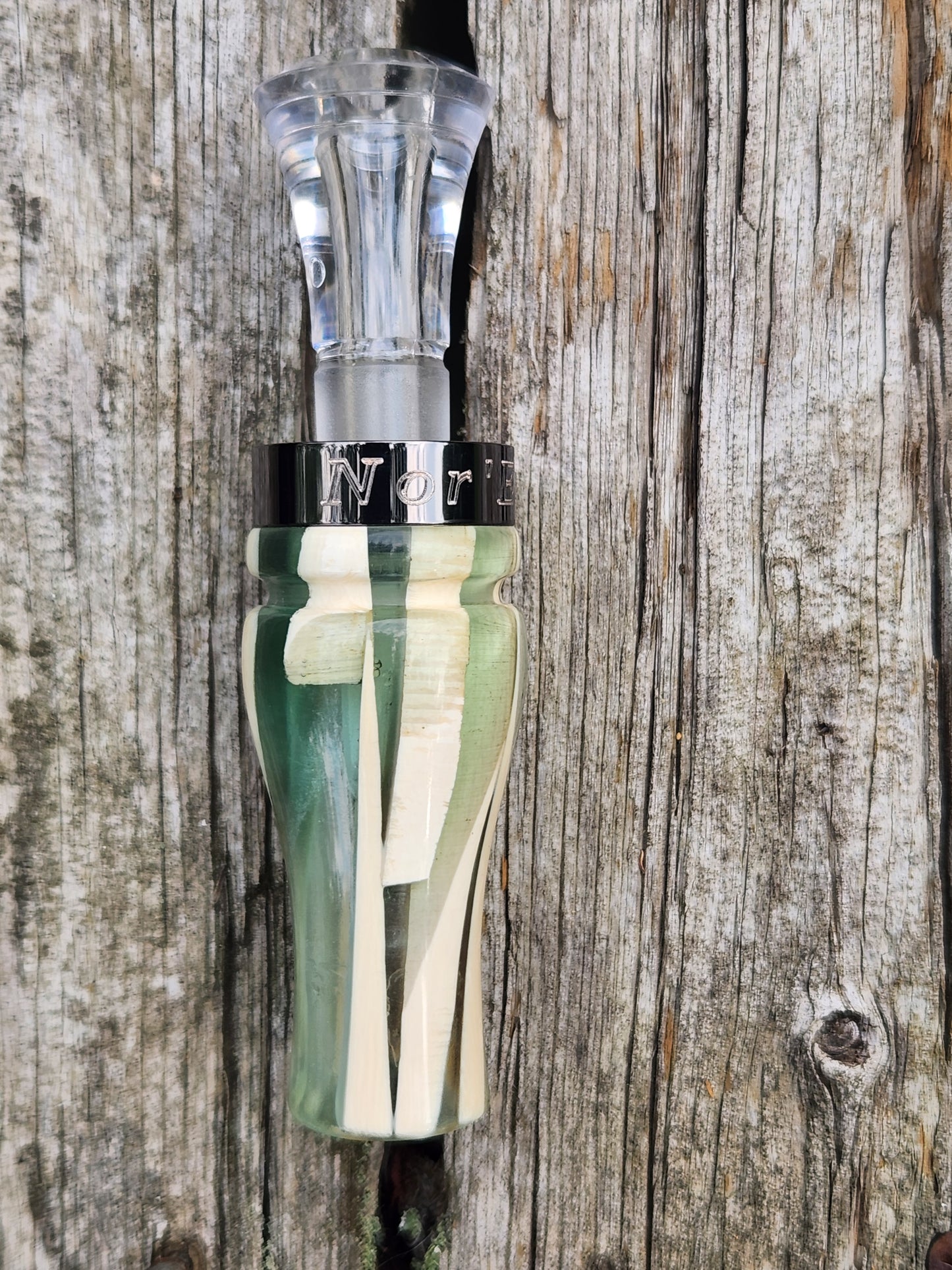 Mammoth ivory pieces in resin double Reed Duck Call