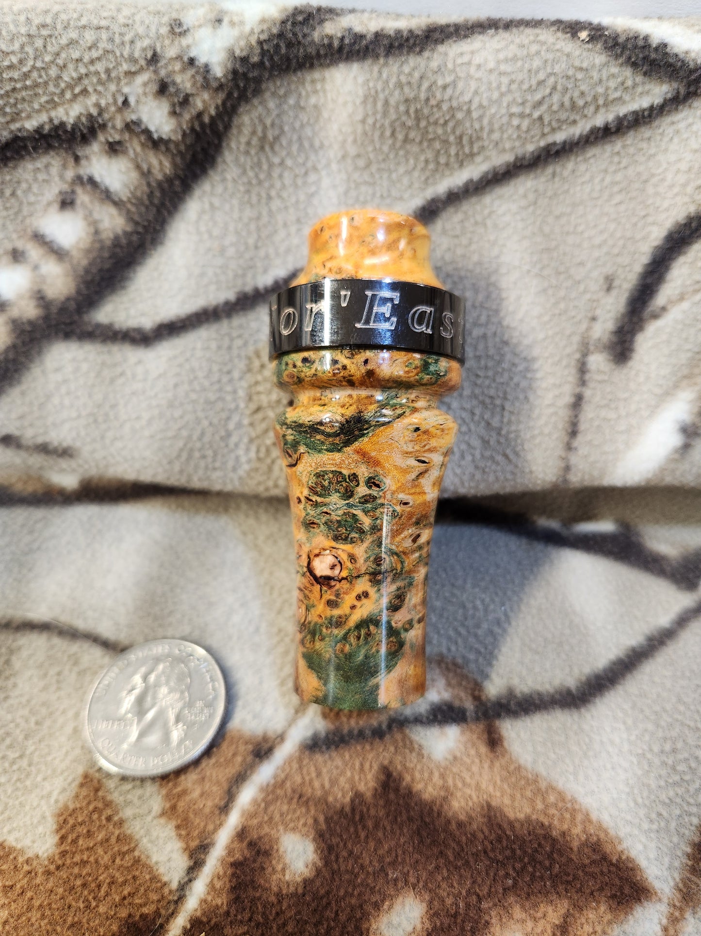 Rabbit Distress call stabilized and Dyed boxelder Burl Wood