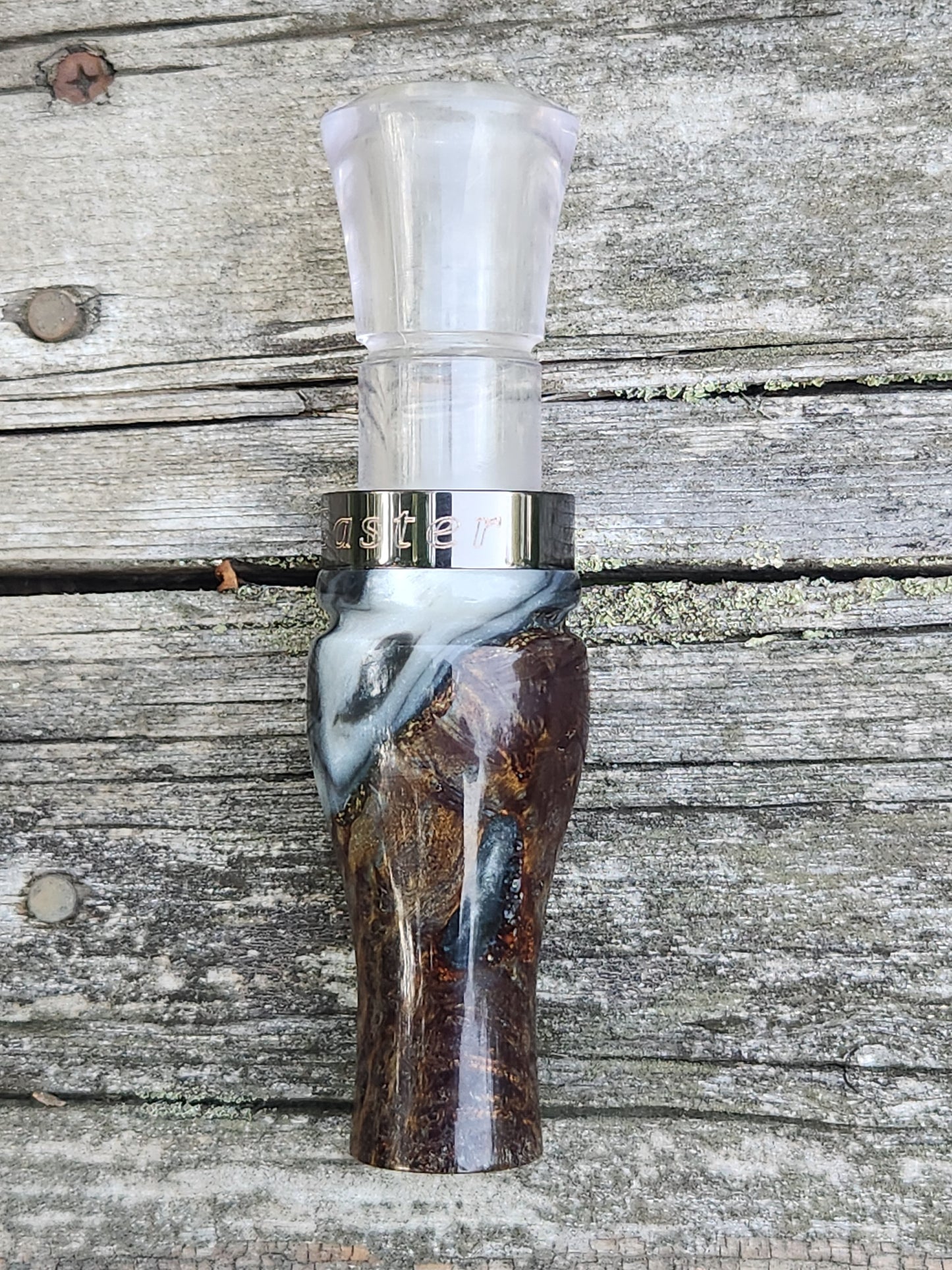Rare dog wood burl with Resin short reed goose call
