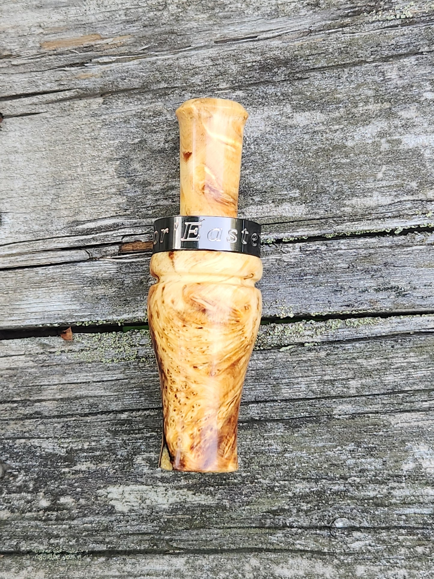 Yellow cedar burl wood teal and wood duck call