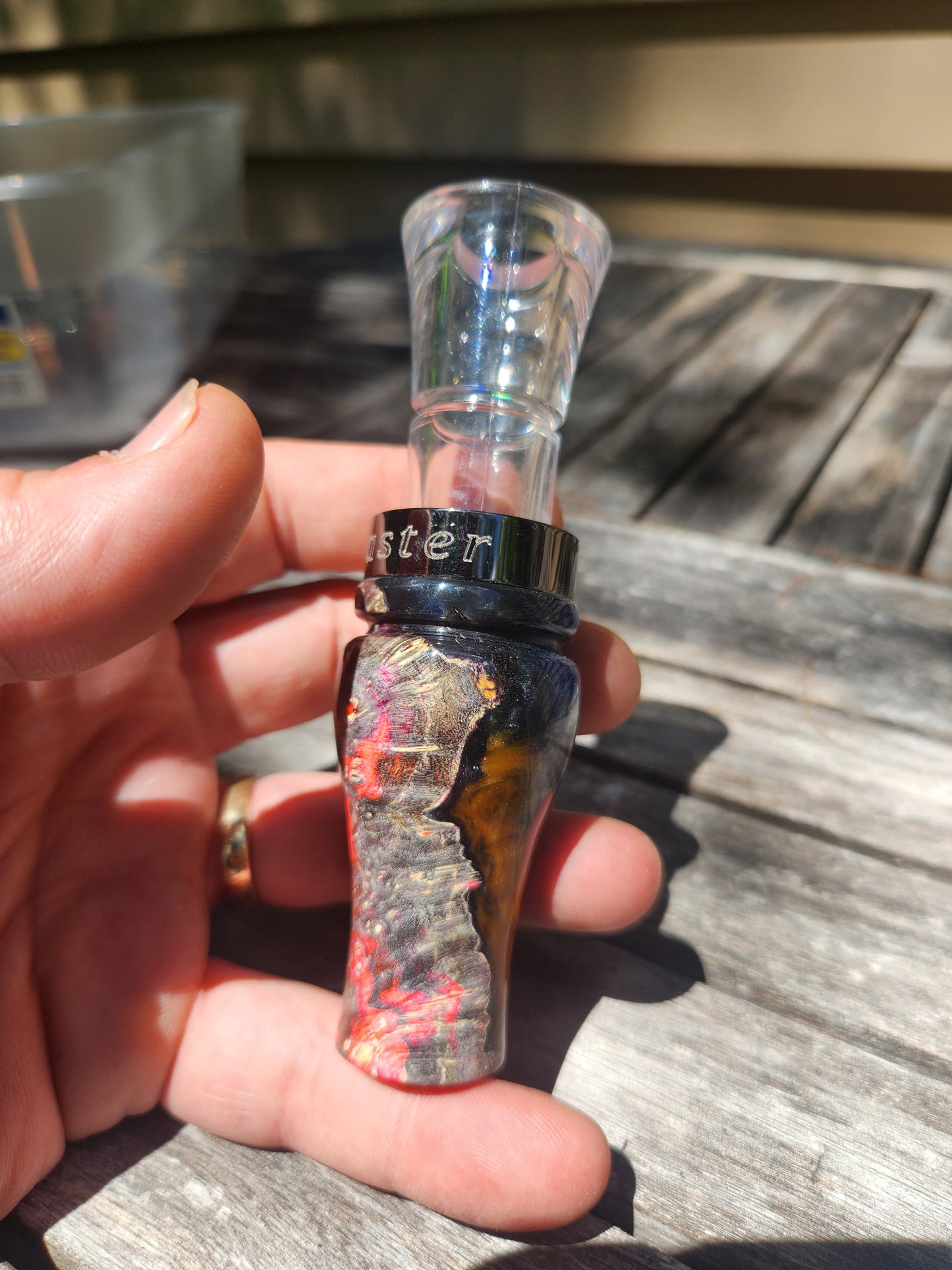 Boxelder burl wood short reed goose call