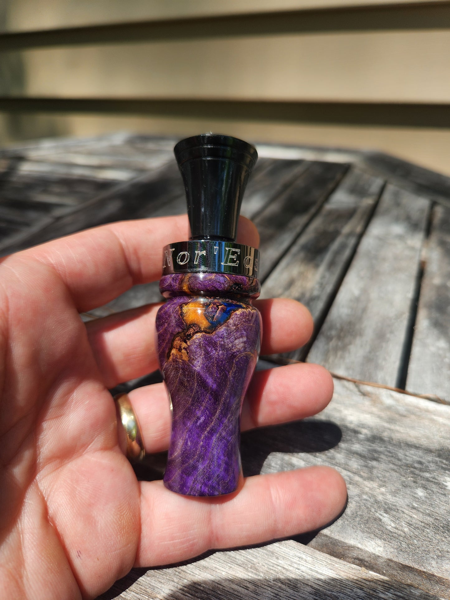 Black ash burl with resin double Reed Duck Call