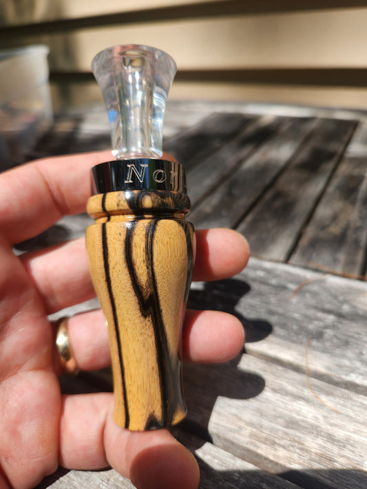Rare Stripped ebony double reed duck call