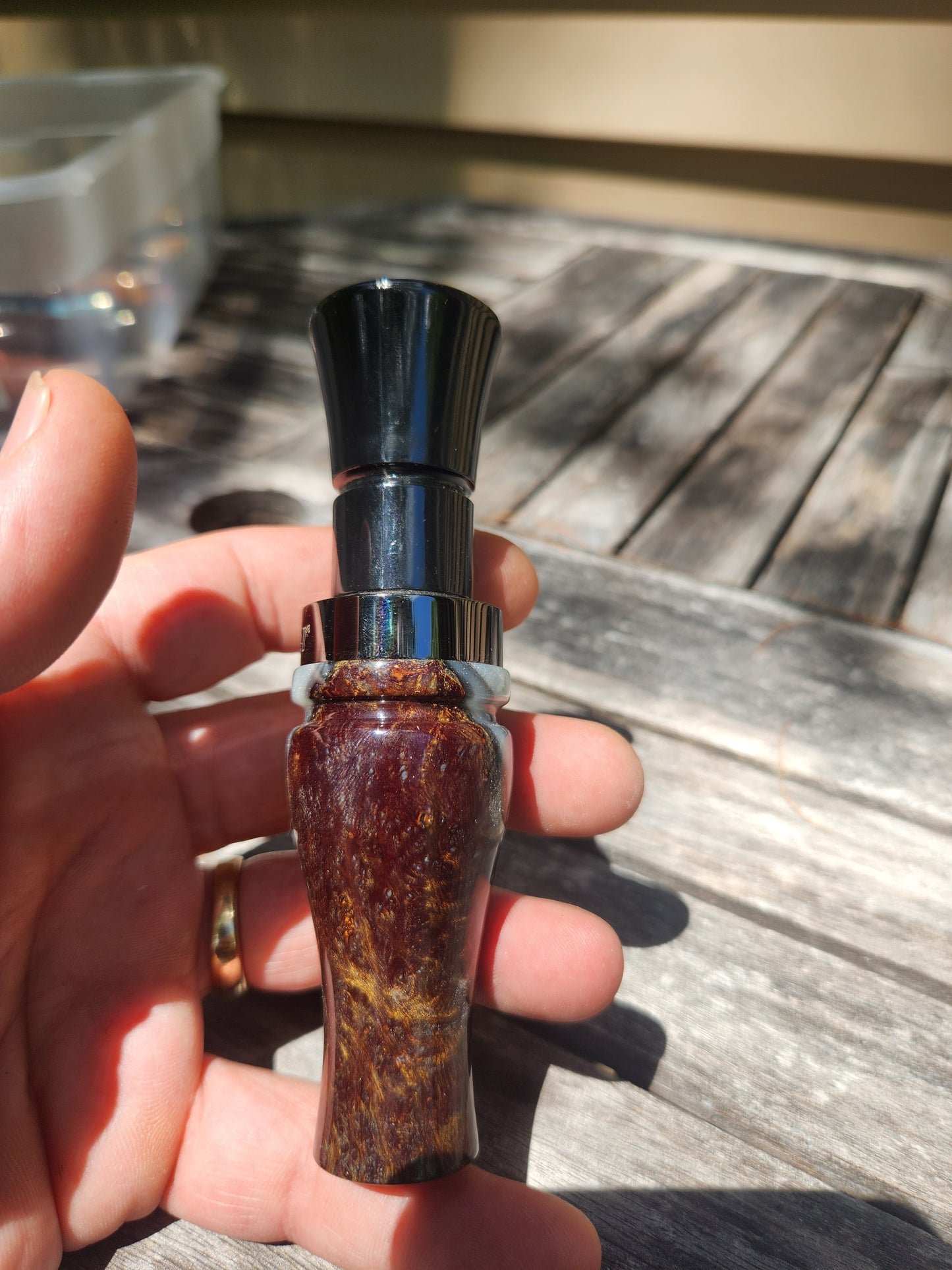 Dog wood with Resin short reed goose call