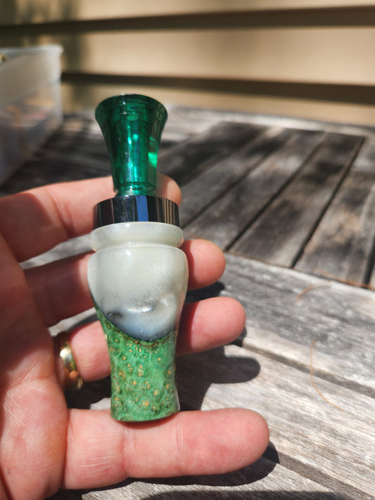 Boxelder burl wood with Resin double Reed Duck Call