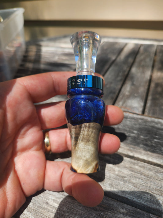 Buckeye burl wood with resin  double Reed Duck Call