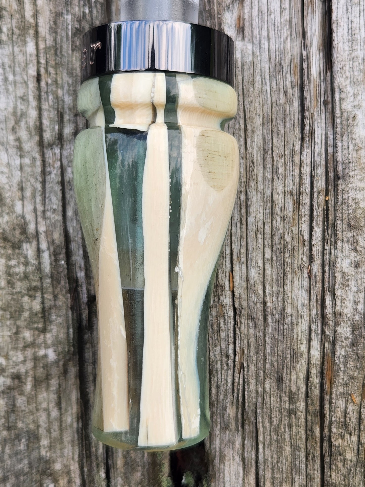 Mammoth ivory pieces in resin double Reed Duck Call