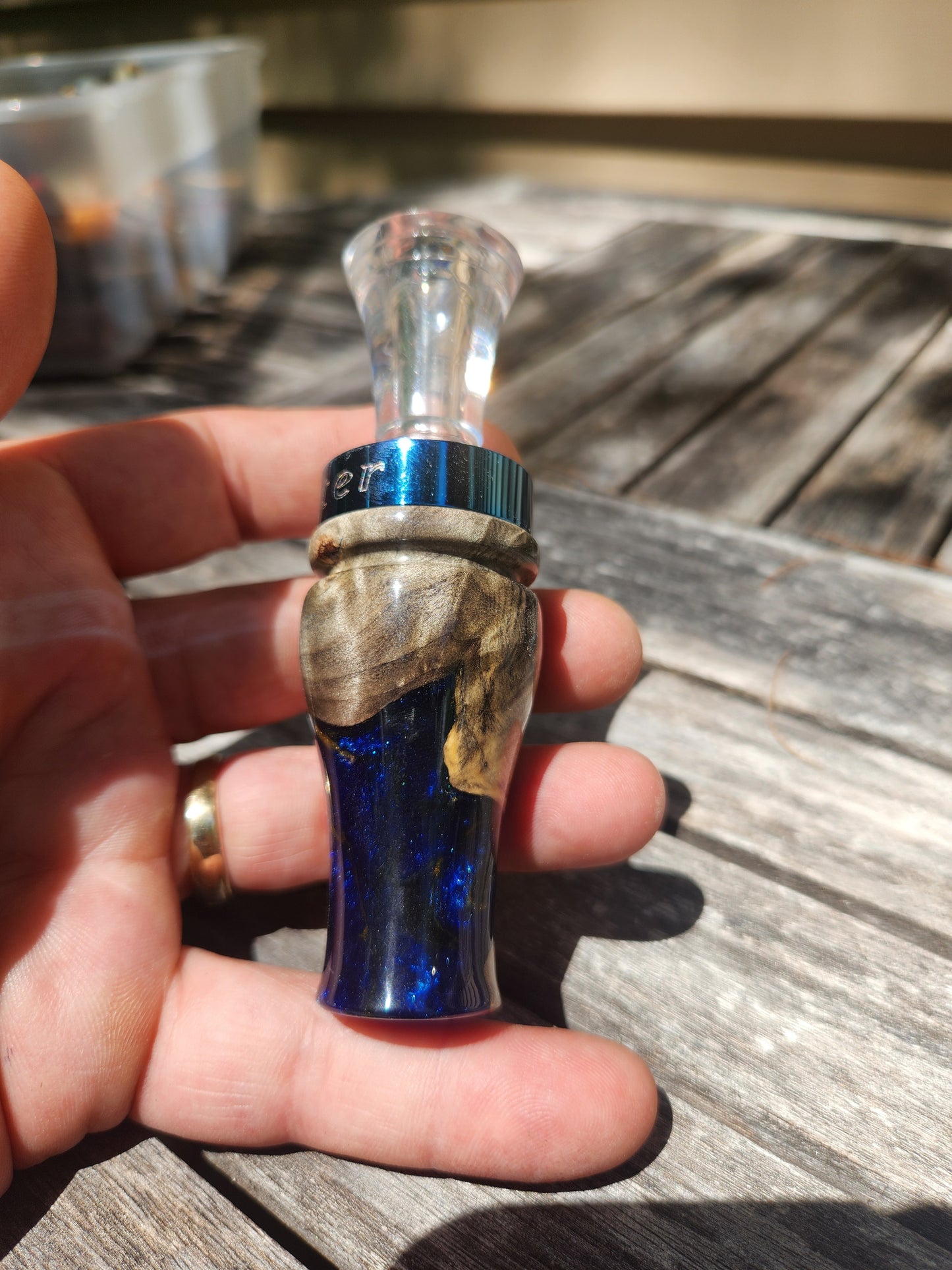 Buckeye burl wood double Reed Duck Call