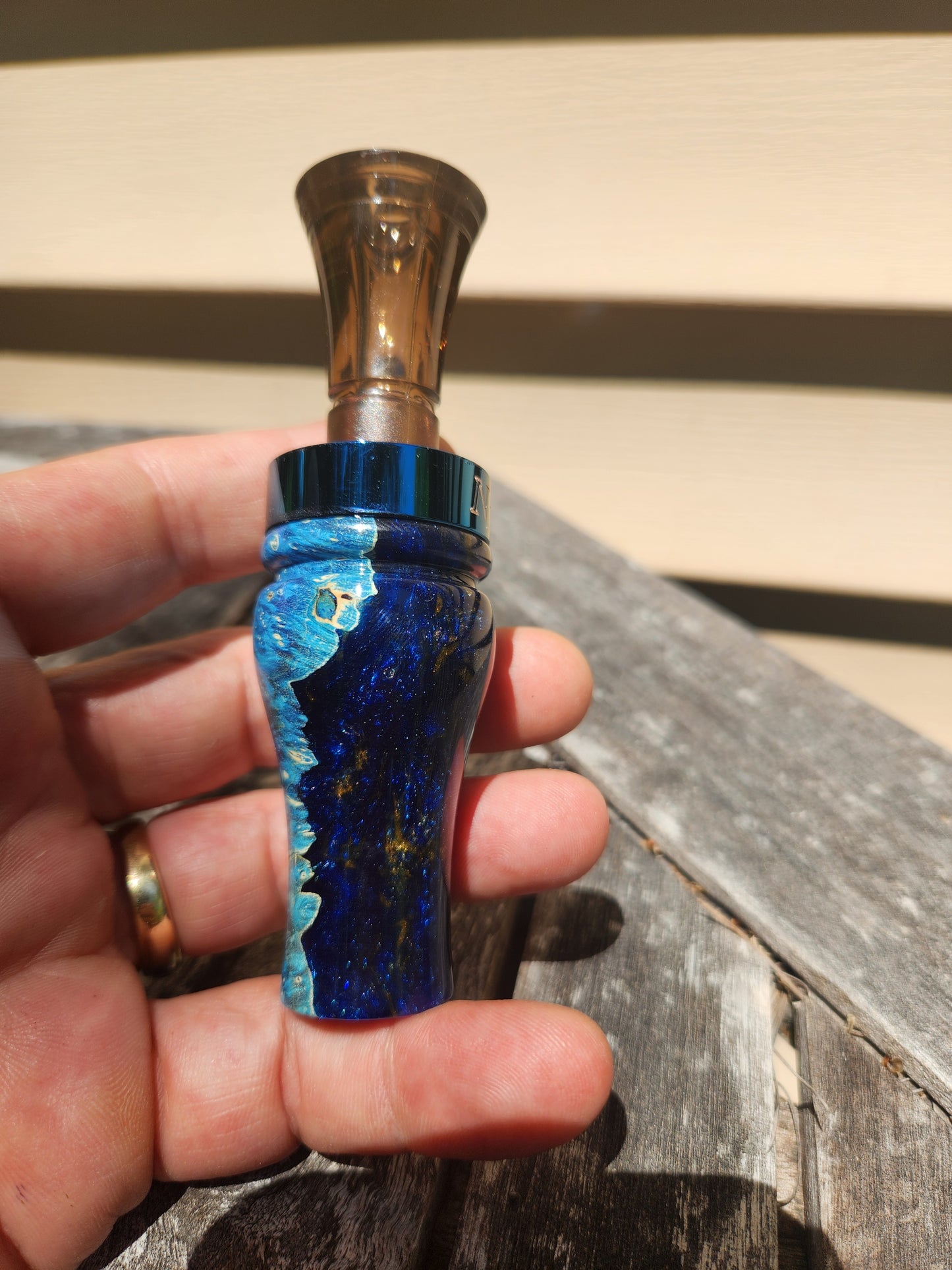 Boxelder burl wood with Resin double Reed Duck Call