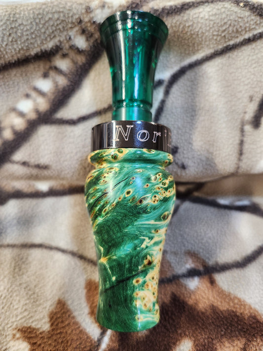 Double reed Yellow cedar burl duck call
