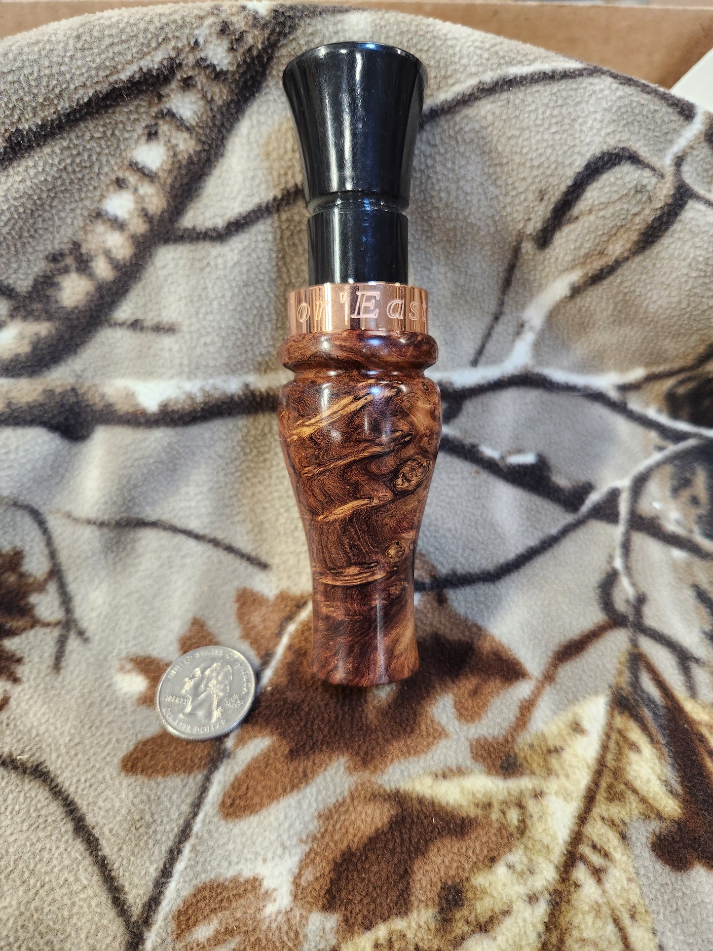 Honduran rose wood burl short reed goose call