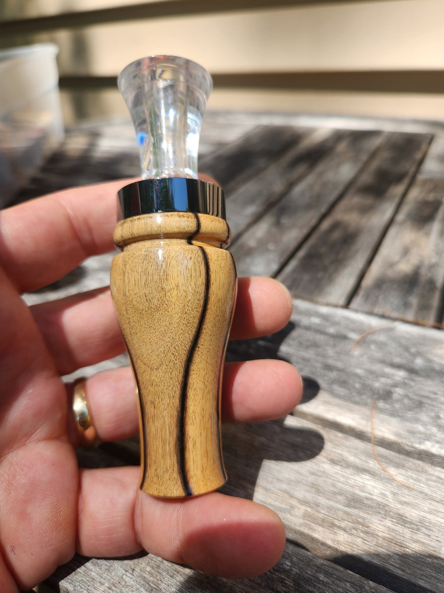 Rare Stripped ebony double reed duck call