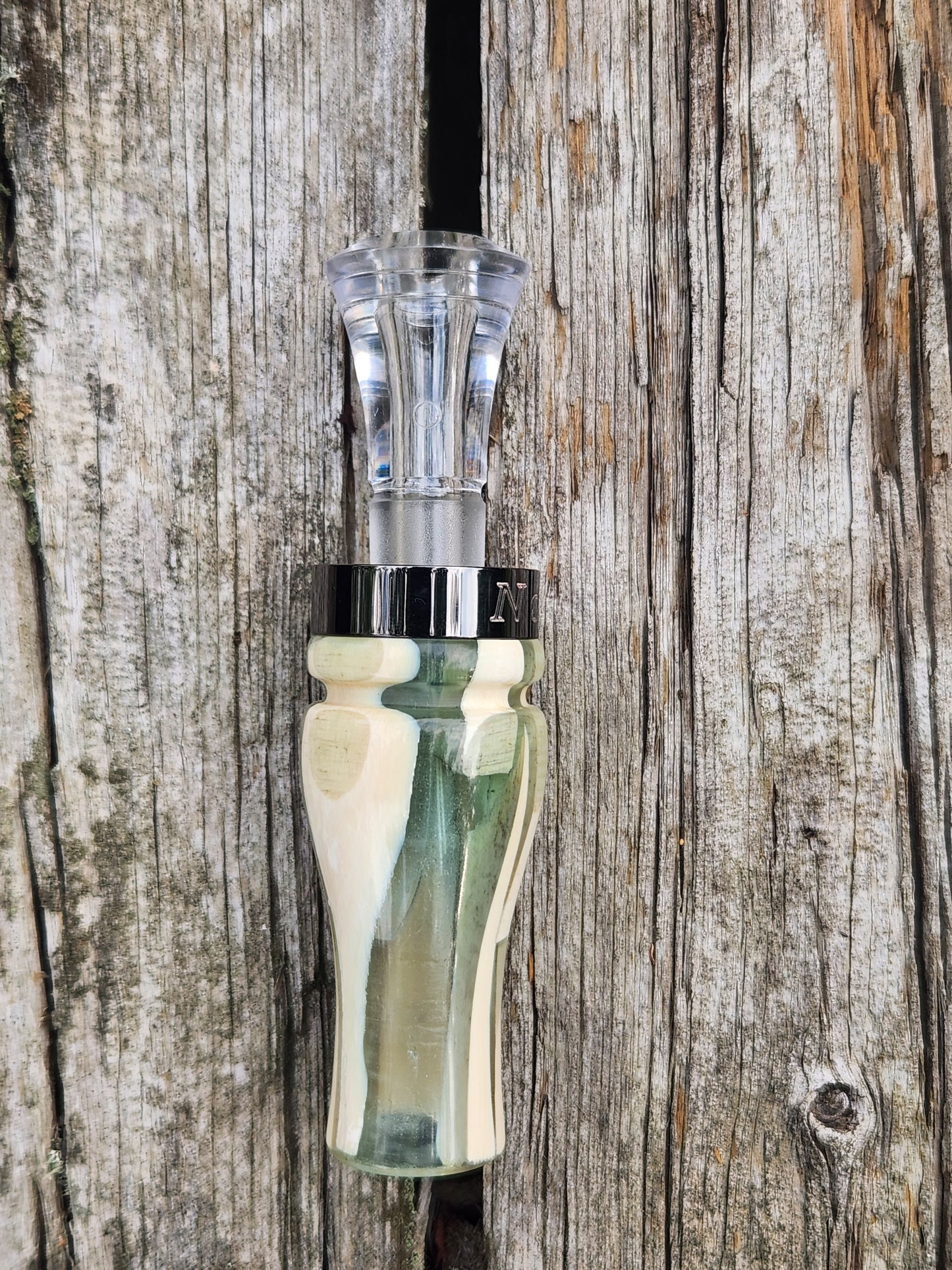 Mammoth ivory pieces in resin double Reed Duck Call