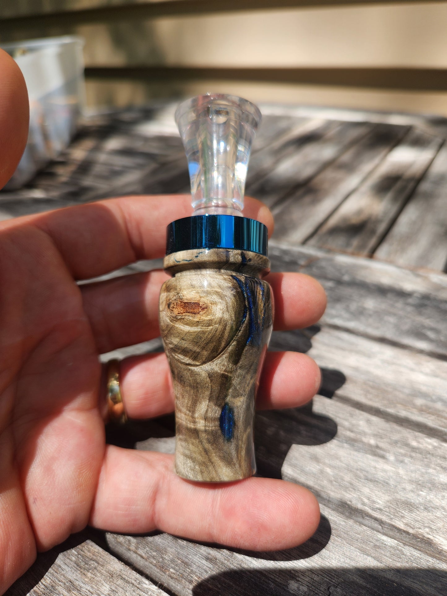 Buckeye burl wood double Reed Duck Call