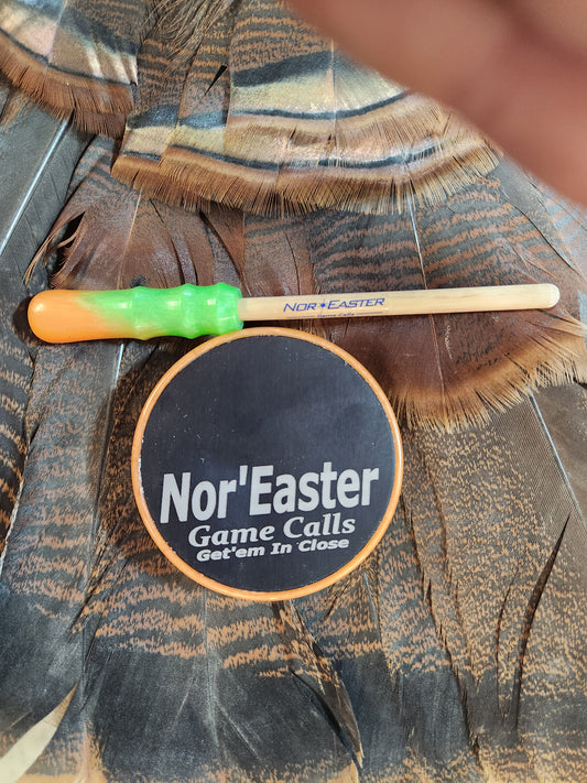Nor'Easter Orange green windbreaker turkey pot call