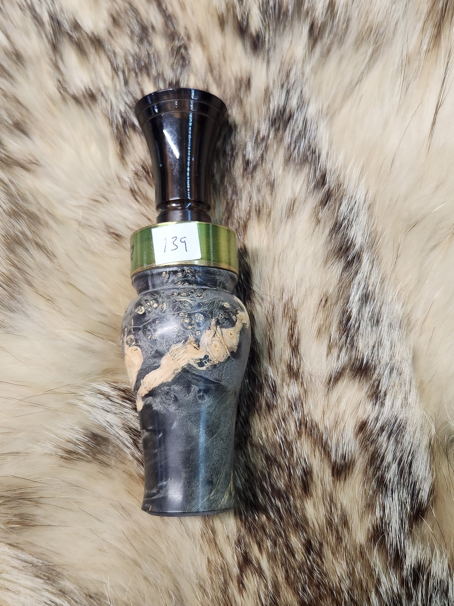 Custom Double dyed Single Reed Stabilized Boxelder Burl Duck call