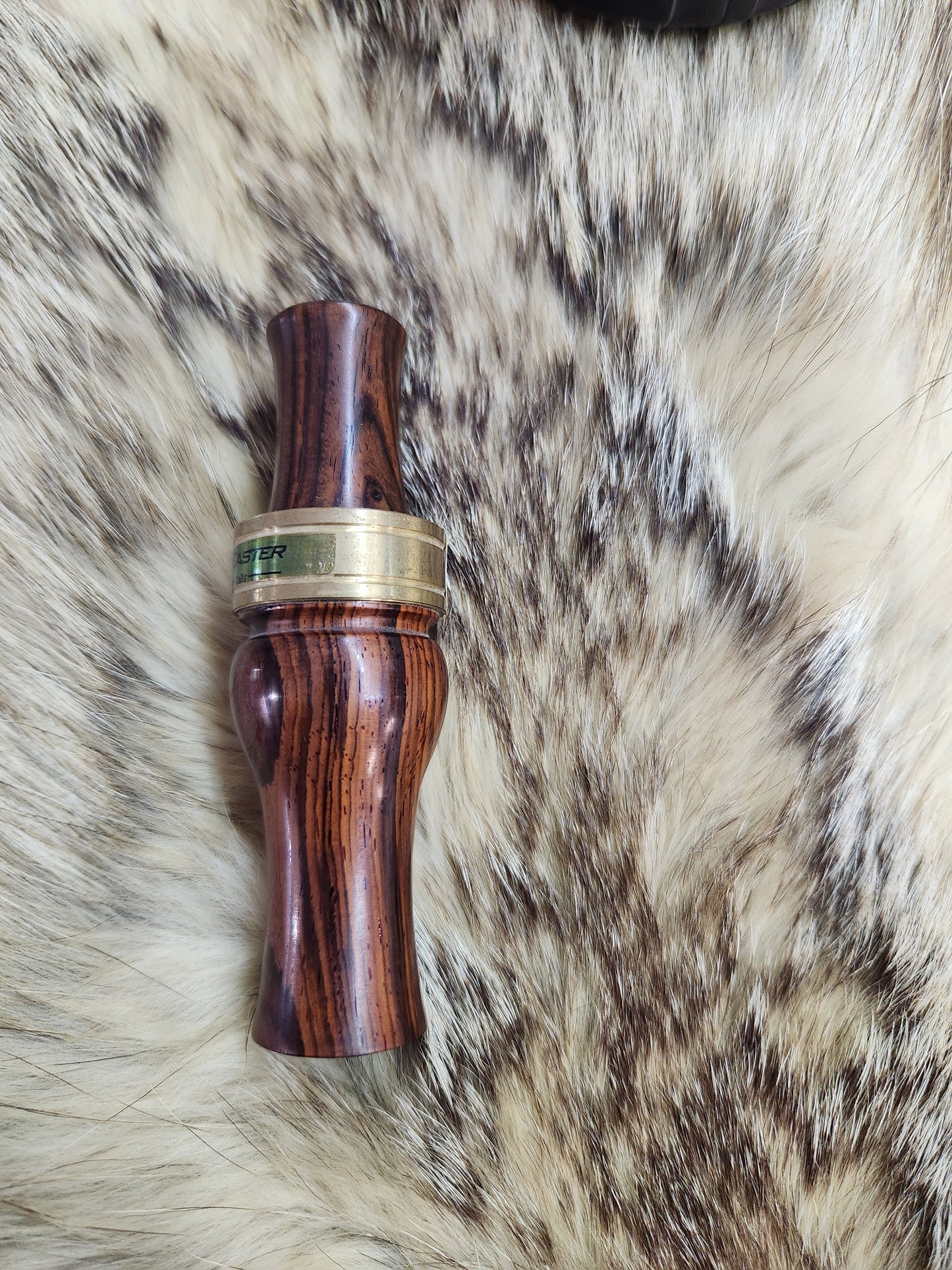 Custom Zebra wood Mallard duck call with cocbolo wood single reed tone board