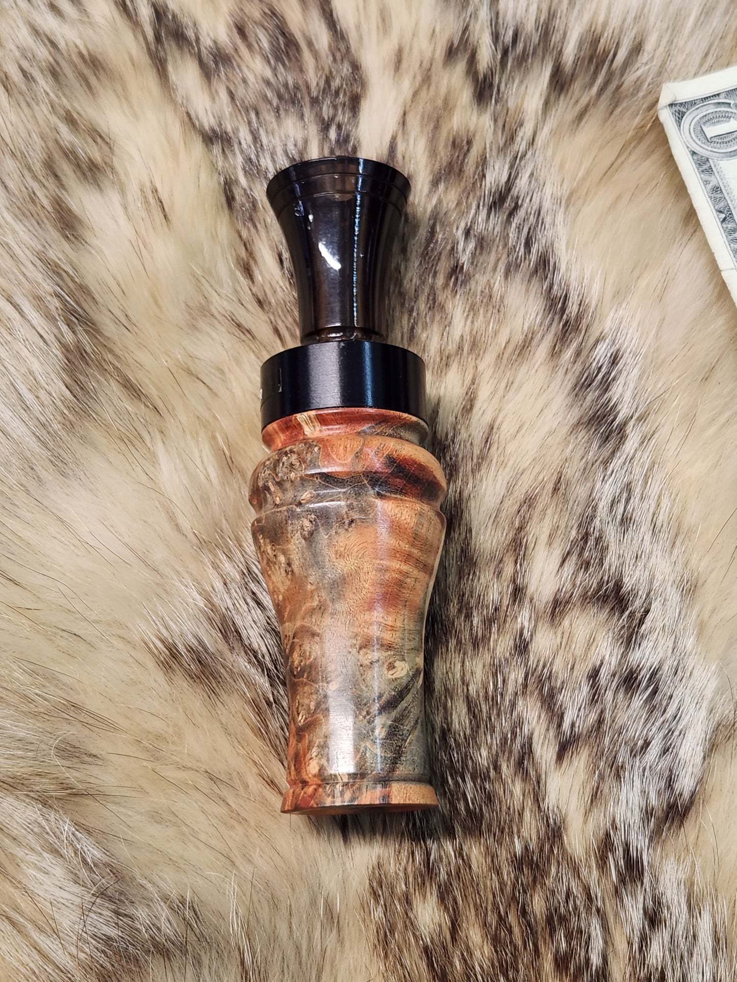 Stabilized Double Dyed Boxelder Burl wood Single Reed Duck Call