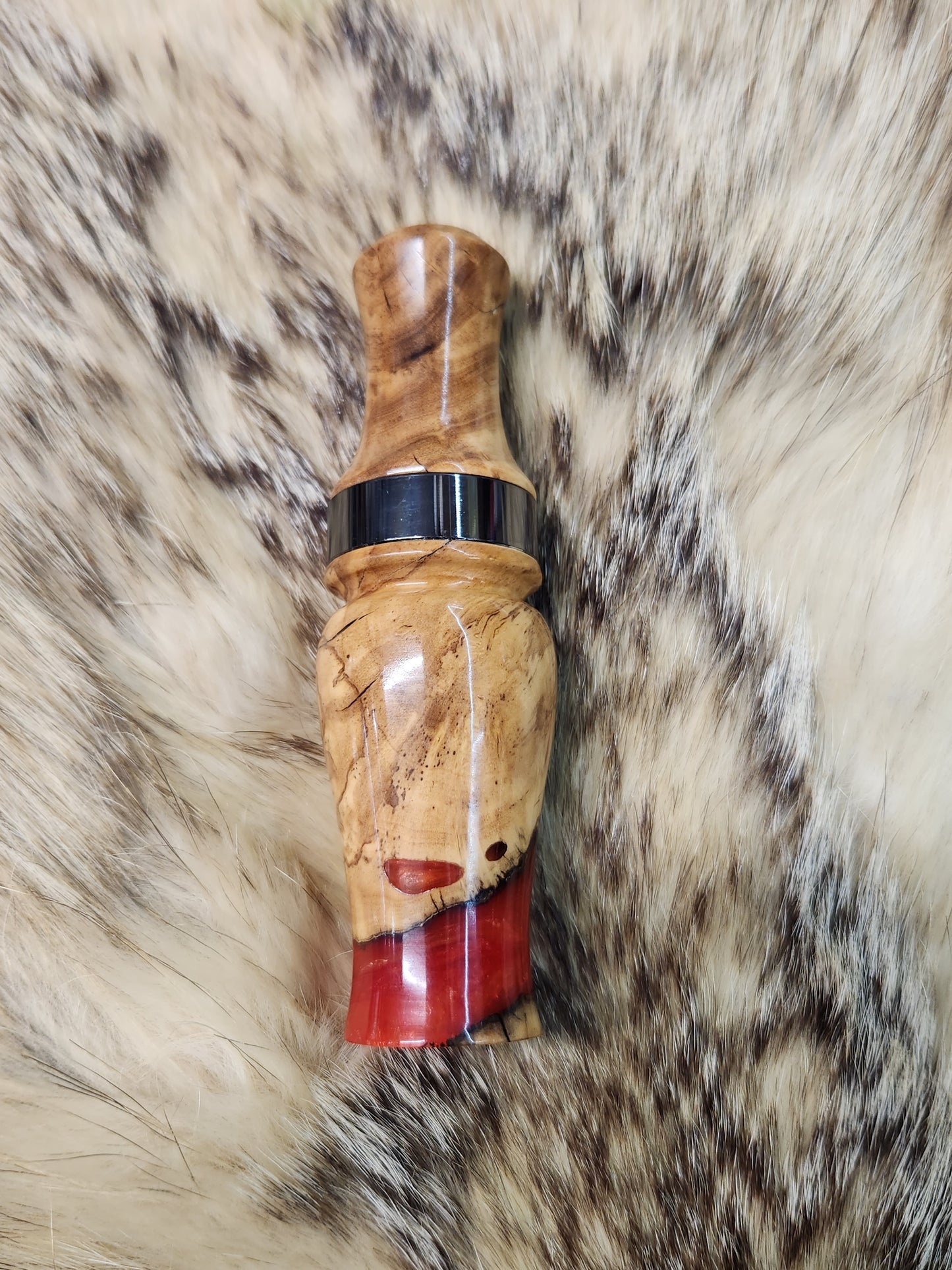 Olive wood in resin Double reed Duck Call