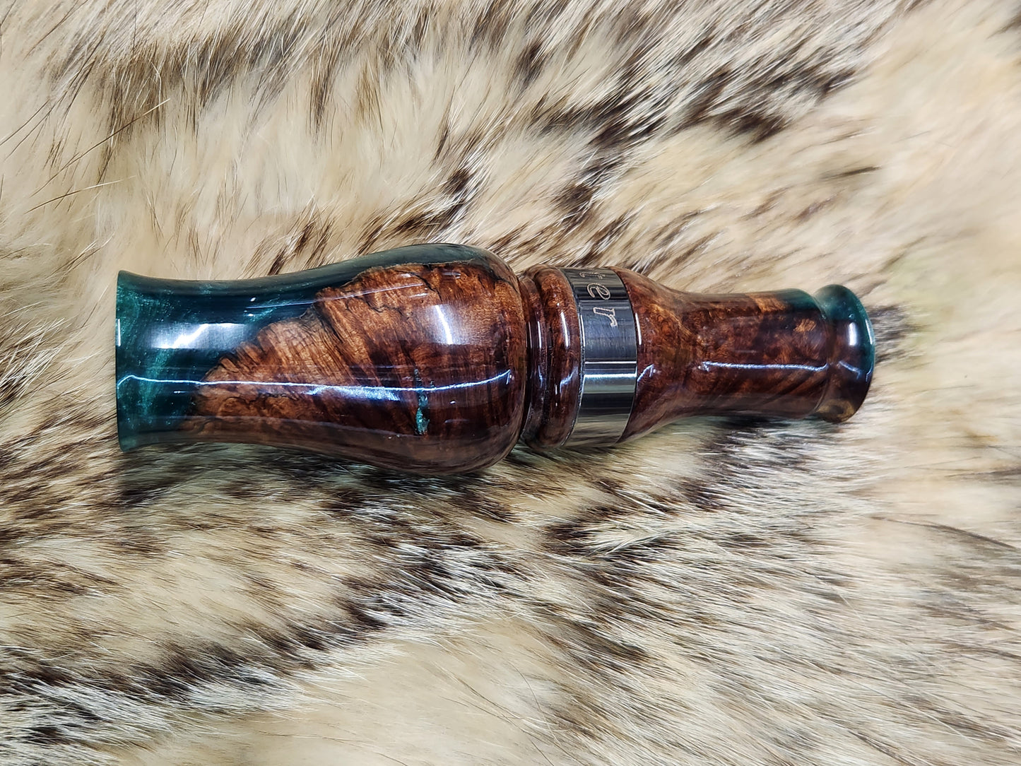 Manzanita burl wood in resin Double Reed Duck Call