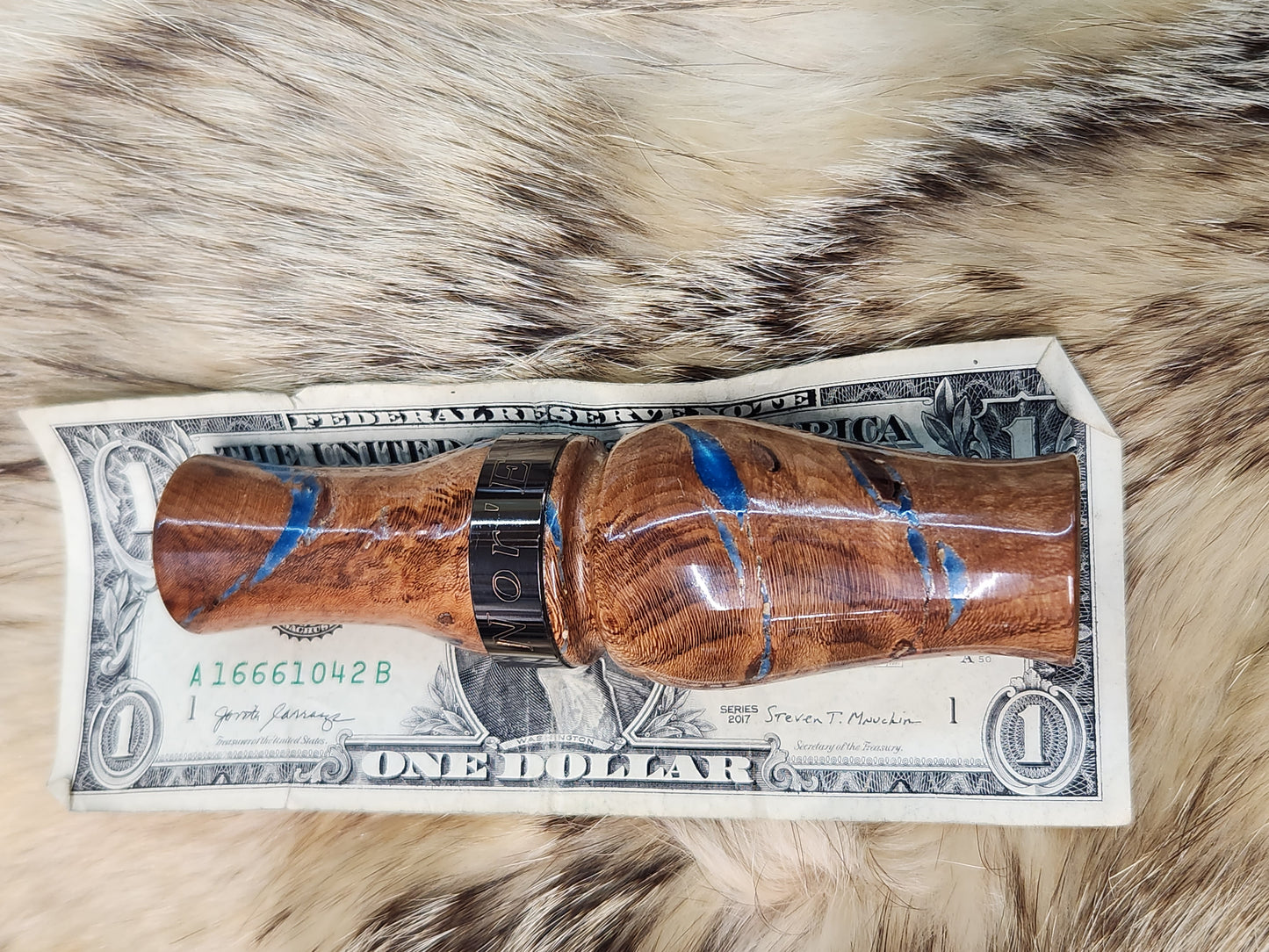 Spalted Oak in resin Double Reed Duck Call