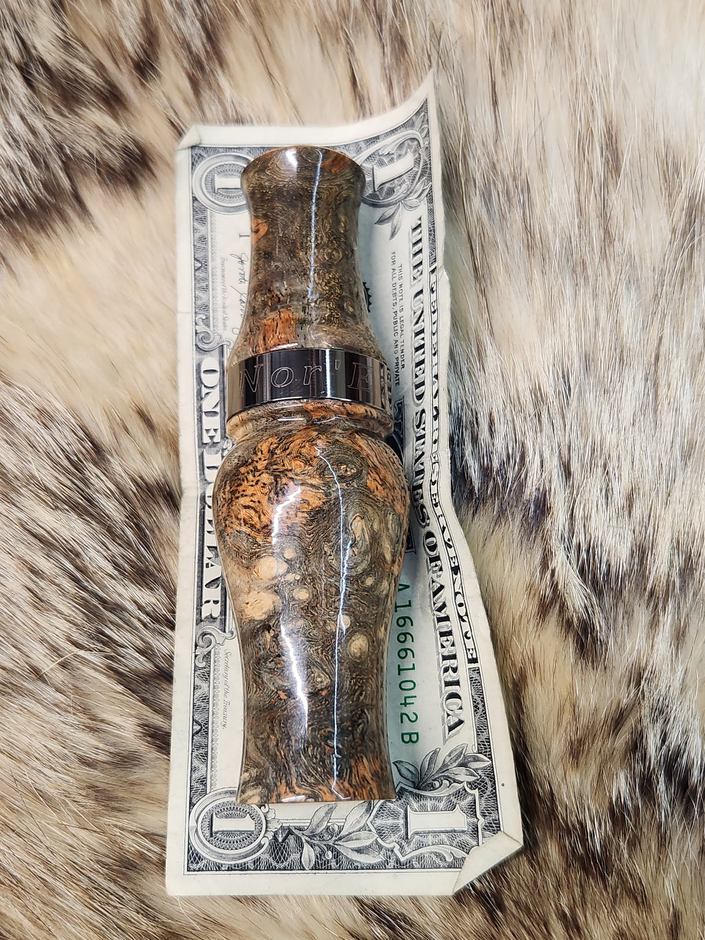 Amboyna burl wood Double Reed Duck Call