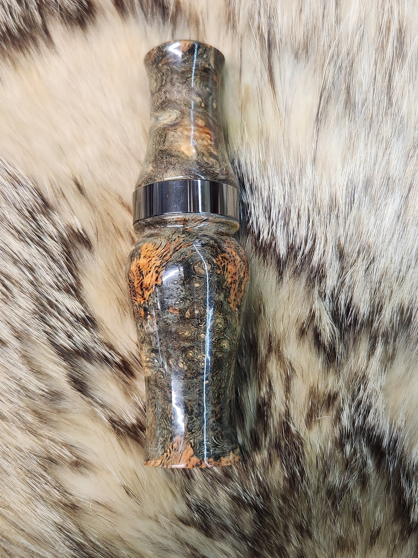 Amboyna burl wood Double Reed Duck Call