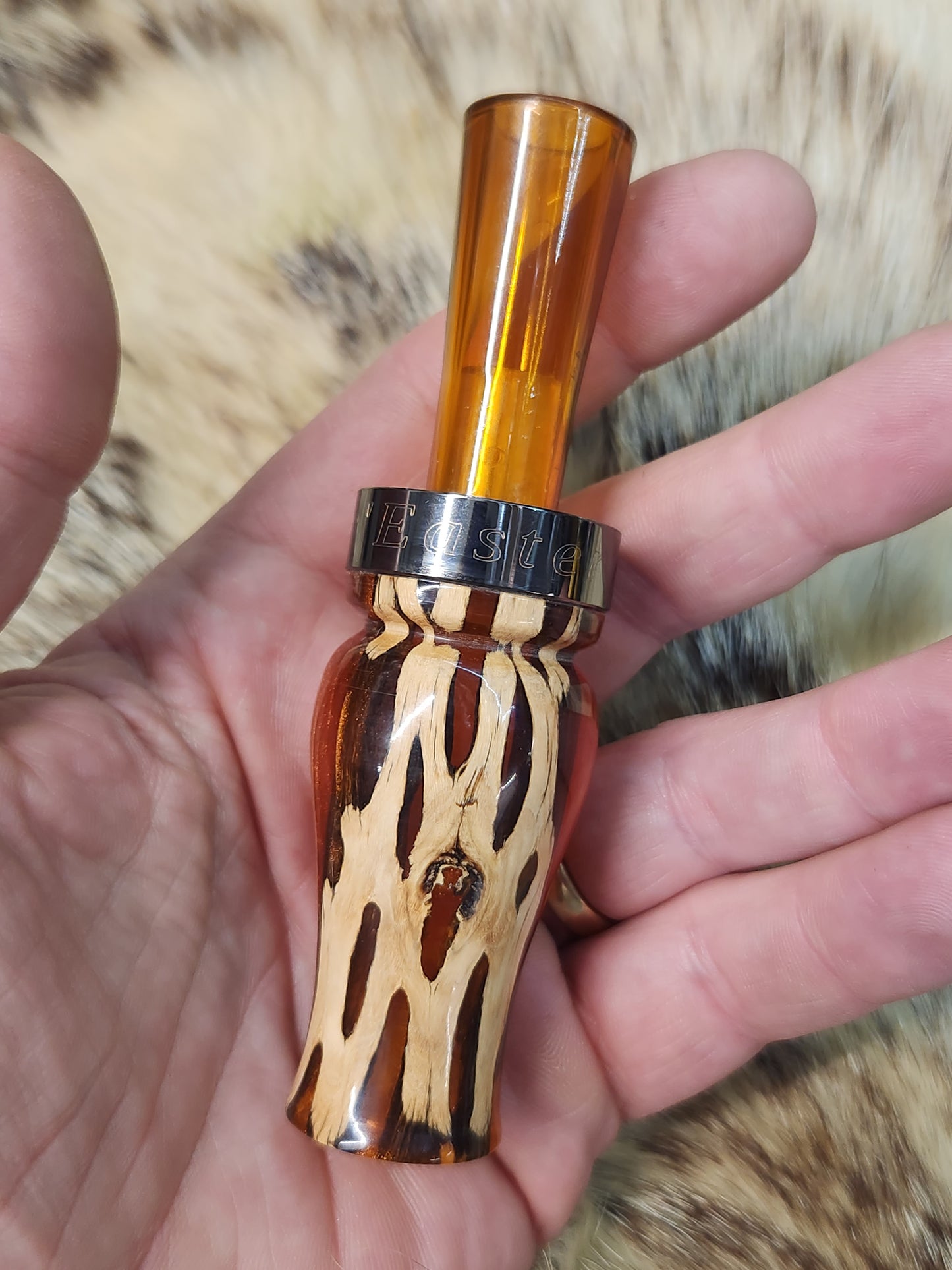 Cholla cactus in resin double reed duck call