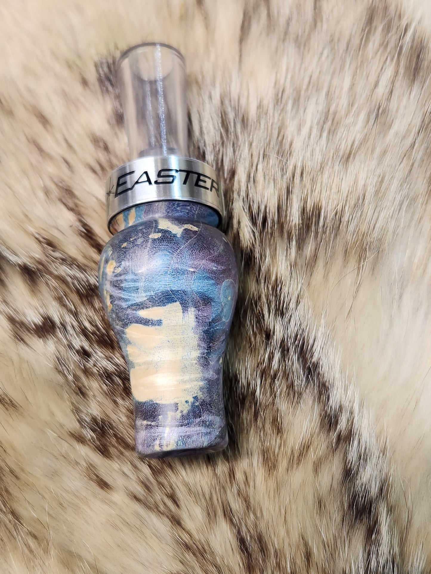 Double dyed boxelder burl double reed duck call