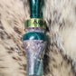 Boxelder burl wood with jade double reed duck call