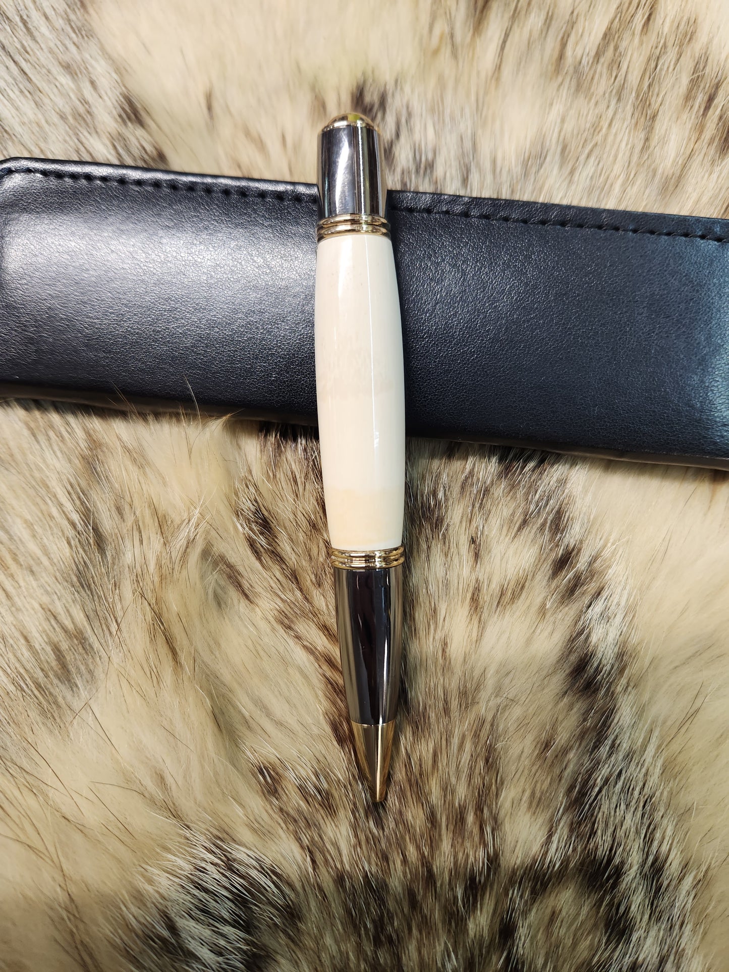 Custom Mammoth Ivory Gatsby style pen 14kt gold plated fittings