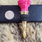 Pink acrylic and gold custom wine bottle stopper