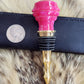 Pink acrylic and gold custom wine bottle stopper