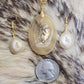 Alaskan Muskox horn earrings & neckless gold inlay