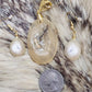 Alaskan Muskox horn earrings & neckless gold inlay