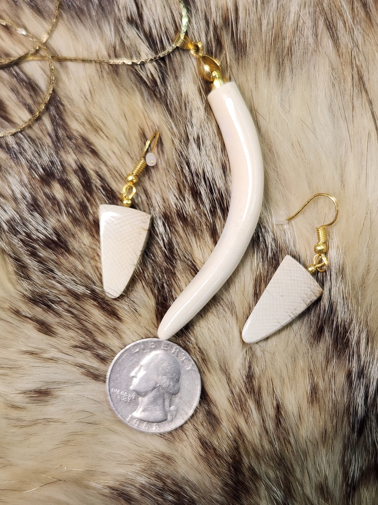 Mammoth ivory earrings and neckless