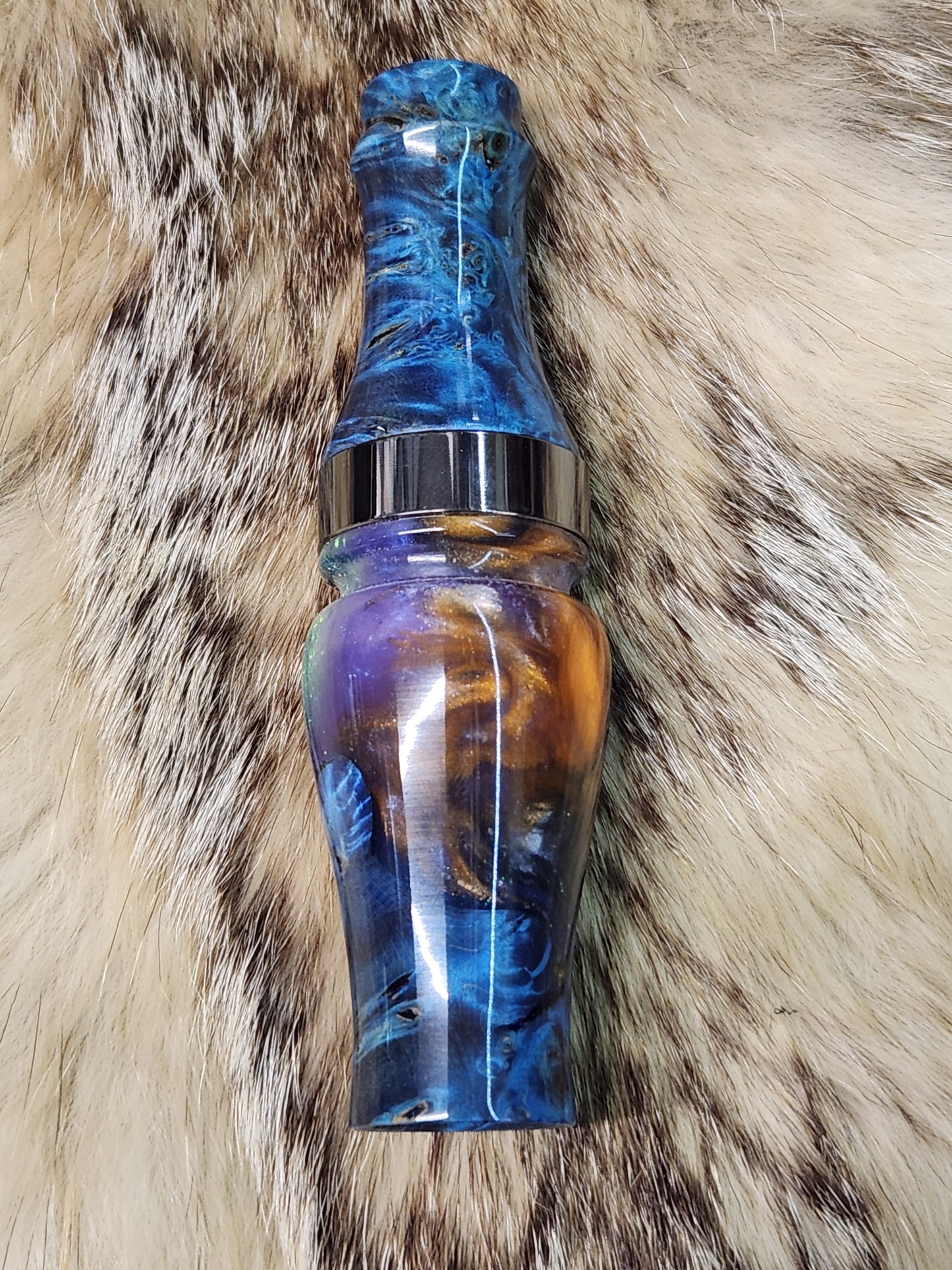 Amboyna burl double reed duck call