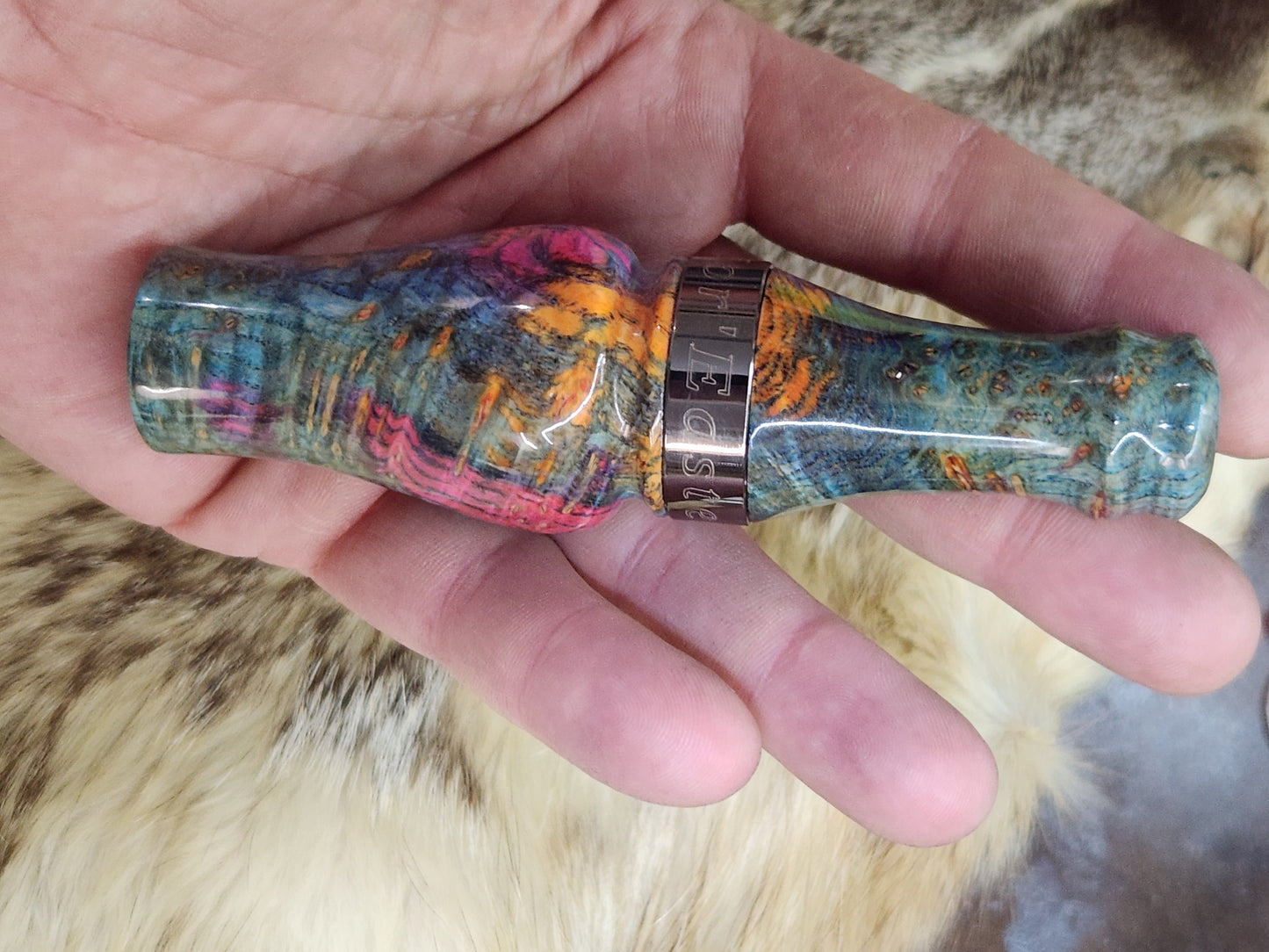 Black ash burl double reed duck call