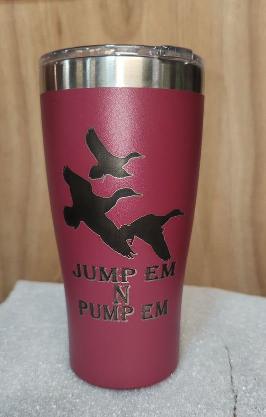 20 ounce tumbler. Jump and pump