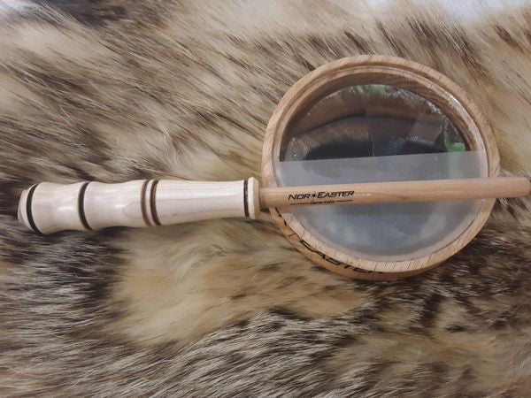 Oak Turkey Pot Call Camo Glass Sound Board With Turkey Feather and 12ga Brass